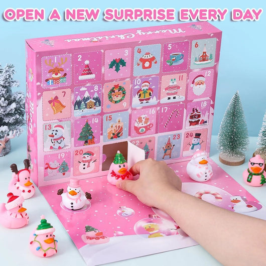 Rubber Duck Advent Calendar 2026 | 24 Christmas Rubber Ducks, Yellow or Pink