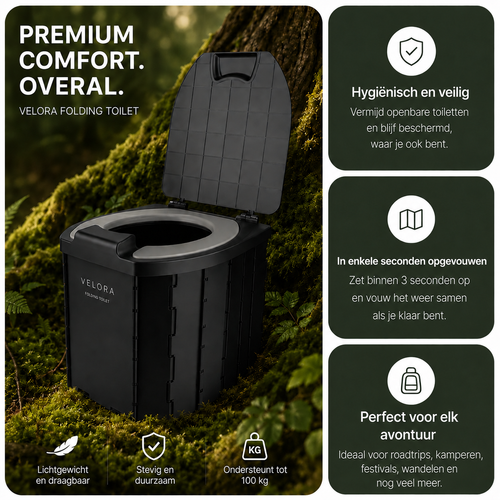 Velora™ Draagbaar Opvouwbaar Toilet