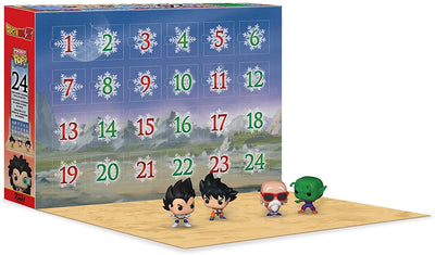 The Funko Dragon Ball Z calendar opened: 24 numbered doors and the first figures