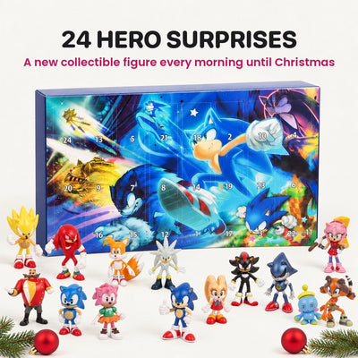 Advent calendar with 24 numbered doors and a collectible figure behind every one