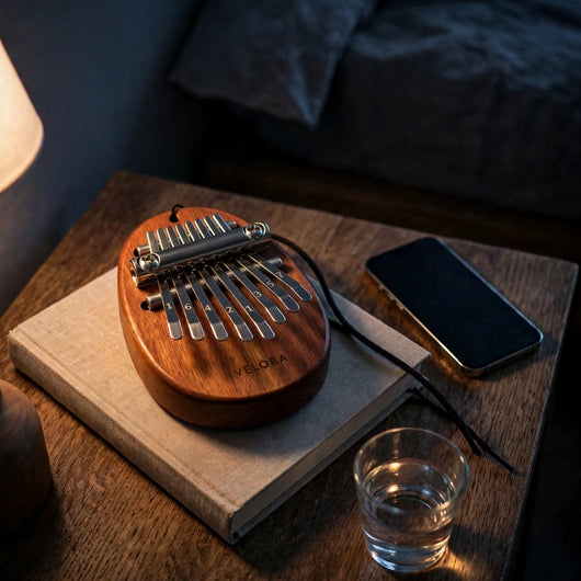 Velora Kalimba, 8 tines with engraved numbers and the free 30 song book