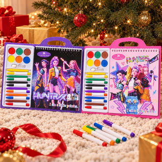 K-Pop 3D Coloring Set 2026 | Coloring Book + Paints, Crayons and Markers in One Case