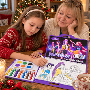 K-Pop 3D Coloring Set 2026 | Coloring Book + Paints, Crayons and Markers in One Case