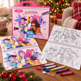 K-Pop 3D Coloring Set 2026 | Coloring Book + Paints, Crayons and Markers in One Case