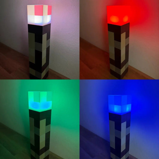 Pixel Torch changing colour: white, red, green and blue