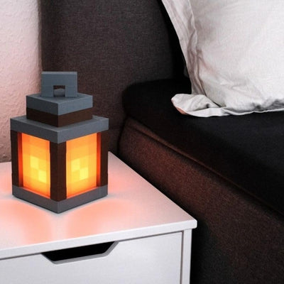 Pixel Lantern glowing on a bedside table