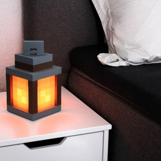 Pixel Lantern glowing on a bedside table