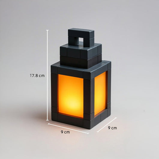 Pixel Lantern size: 17.8 cm tall, 9 cm wide