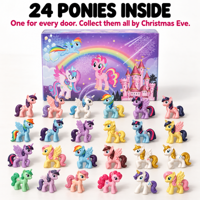 All 24 pony and unicorn figures from the advent calendar