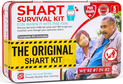 Shart Survival Kit, five item gag gift in a metal tin