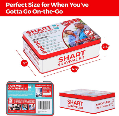 Shart Survival Kit, five item gag gift in a metal tin
