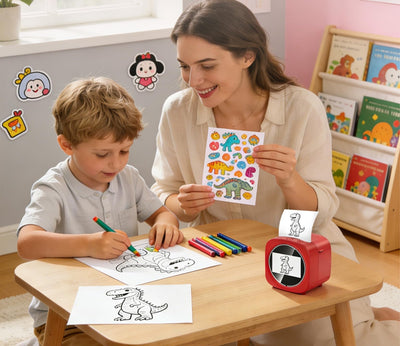 AI Sticker Printer for Kids | Voice to Sticker Maker, Ink Free Thermal Mini Printer, Coloring Sticker Machine Gift for Kids 5+