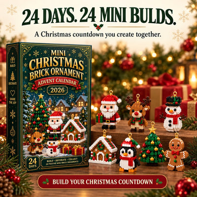 Christmas Brick Ornament Advent Calendar 2026 | 24 Mini Building Block Ornaments
