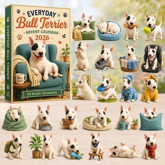 Bull Terrier Advent Calendar 2026 | 24 Bull Terrier Acrylic Ornaments