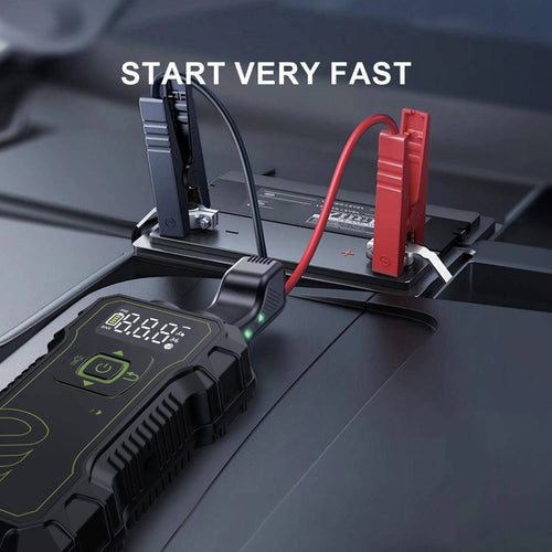Portable Jump Starter with Air Compressor | 4-in-1 Car Battery Jump Starter, Tire Inflator and Power Bank