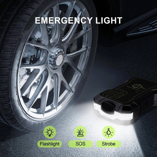 Portable Jump Starter with Air Compressor | 4-in-1 Car Battery Jump Starter, Tire Inflator and Power Bank