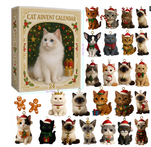 Cat Lovers Advent Calendar 2026 | 24 Cat Ornaments