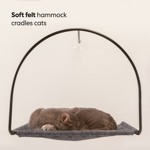 Cat Window Hammock with Steel Frame | Cat Window Perch, Suction Cup Window Seat for Indoor Cats up to 30 lbs