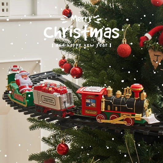 Christmas Tree Train Set | Electric Holiday Express with Lights and Sound