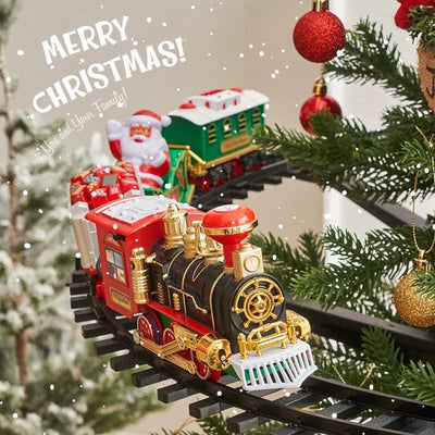 Christmas Tree Train Set | Electric Holiday Express with Lights and Sound