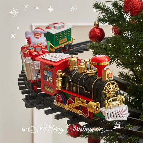 Christmas Tree Train Set | Electric Holiday Express with Lights and Sound