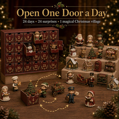 Christmas Village Friends Advent Calendar | 24 Collectible Miniatures to Build Your Own Christmas Village