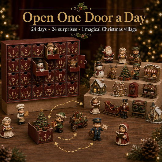 Christmas Village Friends Advent Calendar | 24 Collectible Miniatures to Build Your Own Christmas Village