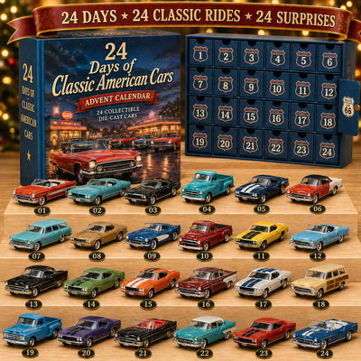 Classic American Cars Advent Calendar 2026 | 24 Collectible Die-Cast Vintage Cars