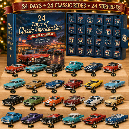 Classic American Cars Advent Calendar 2026 | 24 Collectible Die-Cast Vintage Cars