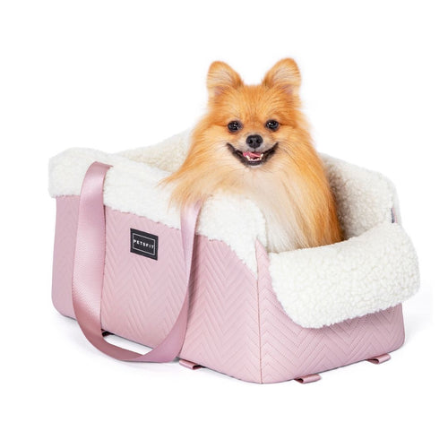 Center Console Dog Car Seat, Pink | Dog Car Seat for Small Dogs, Elevated Console Pet Booster Seat up to 9 lbs