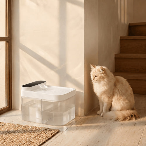 No-Filter Cordless Cat Water Fountain | Cat Water Fountain, Wireless Battery Pet Fountain, No Filters Needed