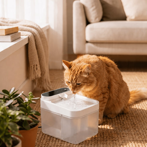 No-Filter Cordless Cat Water Fountain | Cat Water Fountain, Wireless Battery Pet Fountain, No Filters Needed