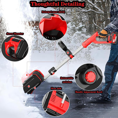 Cordless Snow Shovel 20V with 2 Batteries and Charger | Electric Snow Shovel, Battery Snow Blower, Power Shovel for Driveway and Steps