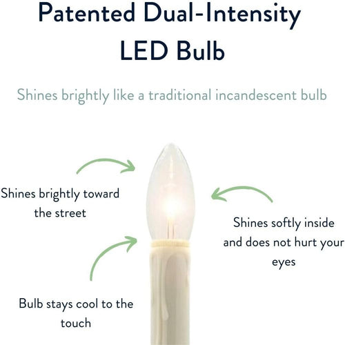 Battery Operated Window Candles with Remote and Timer, Set of 4 | Cordless LED Christmas Window Candles, Brass