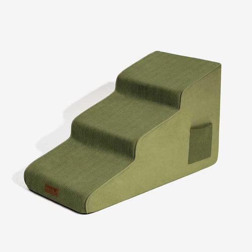 3-Step Foam Dog Stairs for Bed, Extra Wide | Dog Ramp for Bed, Non-Slip Pet Stairs for Small and Senior Dogs