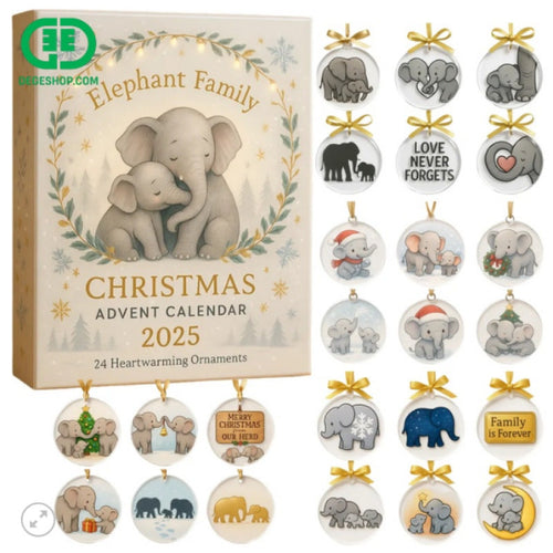 Elephant Family Advent Calendar 2026 | 24 Heartwarming Ornaments