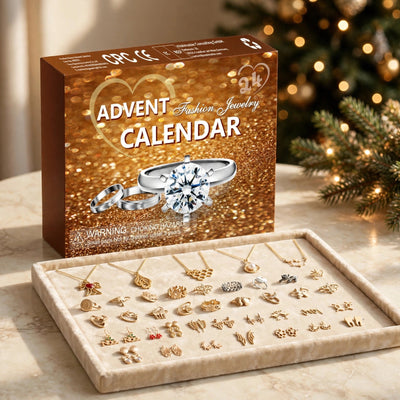 Jewelry Advent Calendar 2026 | 24 Gold Tone Necklaces, Rings and Earrings
