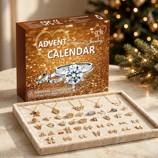Jewelry Advent Calendar 2026 | 24 Gold Tone Necklaces, Rings and Earrings