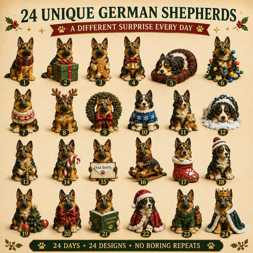 German Shepherd Advent Calendar 2026 | 24 German Shepherd Figures