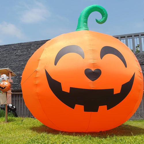 10 ft Giant Inflatable Pumpkin with LED Lights | Halloween Inflatables Outdoor, Blow Up Jack O Lantern Yard Decoration