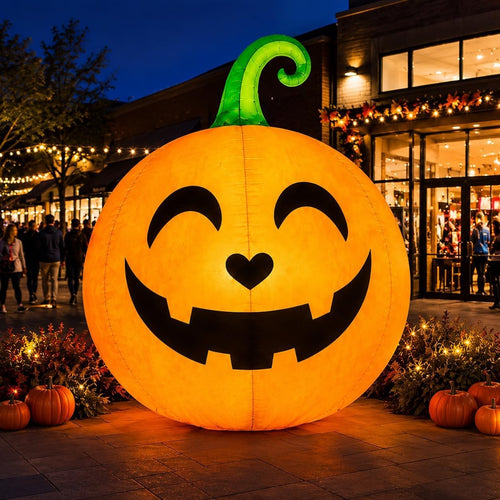 10 ft Giant Inflatable Pumpkin with LED Lights | Halloween Inflatables Outdoor, Blow Up Jack O Lantern Yard Decoration