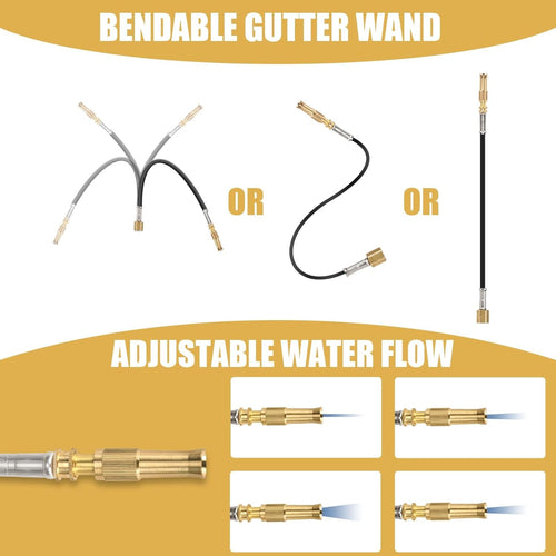 Gutter Cleaning Tool from the Ground | 16 ft Telescopic Gutter Cleaner Wand with Garden Hose Attachment