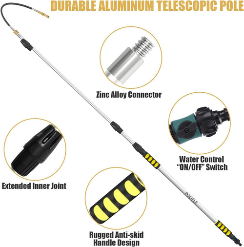 Gutter Cleaning Tool from the Ground | 16 ft Telescopic Gutter Cleaner Wand with Garden Hose Attachment