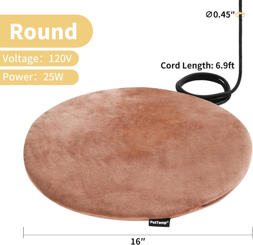 Heated Cat Bed Pad with Built-in Thermostat | Heated Cat Bed, Pet Heating Pad for Cats and Small Dogs, Indoor