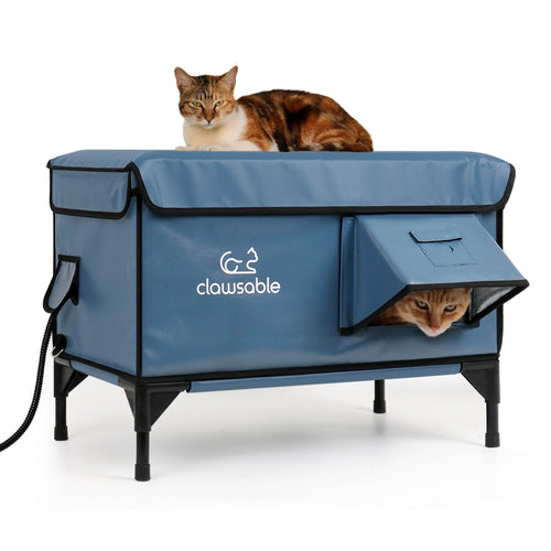 Heated Outdoor Cat House, Insulated and Waterproof | Heated Cat House for Outdoor Cats, Feral Cat Shelter for Winter