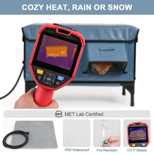 Heated Outdoor Cat House, Insulated and Waterproof | Heated Cat House for Outdoor Cats, Feral Cat Shelter for Winter