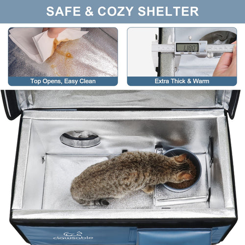 Heated Outdoor Cat House, Insulated and Waterproof | Heated Cat House for Outdoor Cats, Feral Cat Shelter for Winter
