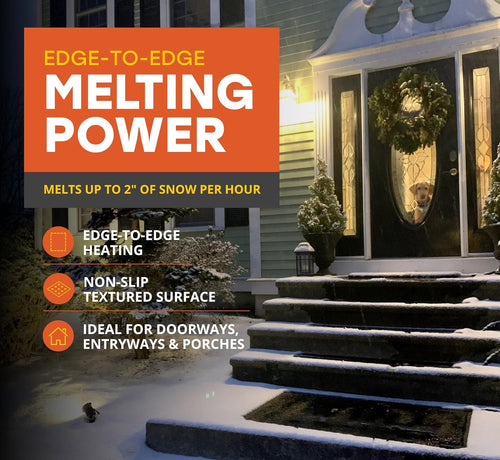 Heated Driveway Mat for Entrances and Steps | Snow Melting Mat 24 x 36 in, Heated Outdoor Doormat