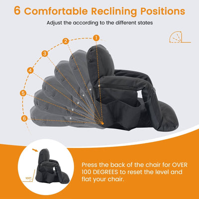 Heated Stadium Seat with Back Support | Heated Bleacher Seat with Armrests, Reclining, USB Powered