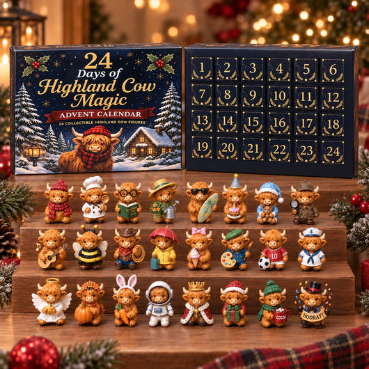 Highland Cow Advent Calendar 2026 | 24 Collectible Highland Cow Figures
